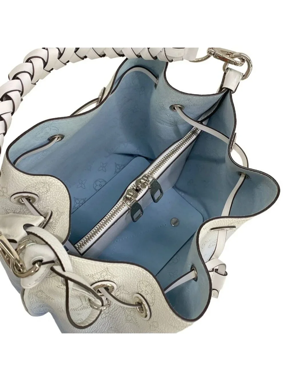 Louis Vuitton Handbag Mahina Mulia Blue Leather Cowhide